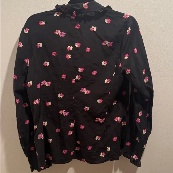 Rebecca Taylor Floriana Stretch Floral Blouse 10 - Picture 8 of 9